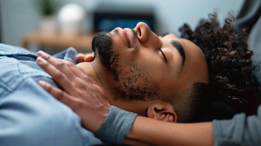 a man getting a chiropractic adjustment